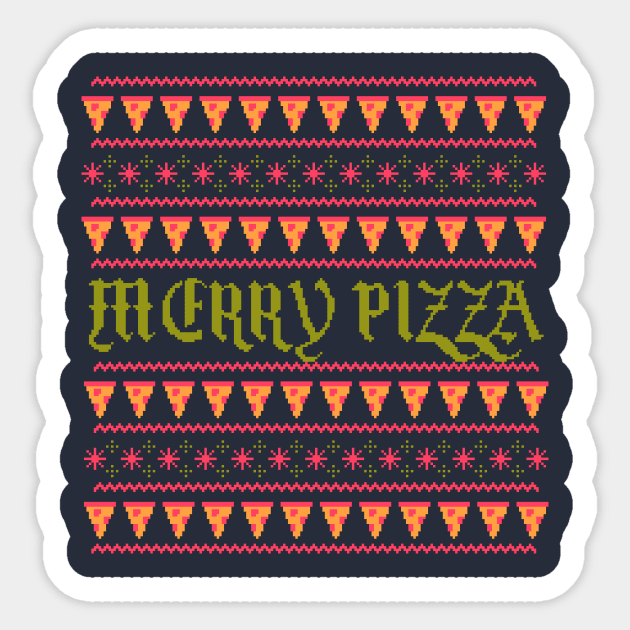 Merry Pizza Sticker by Hillary White Rabbit